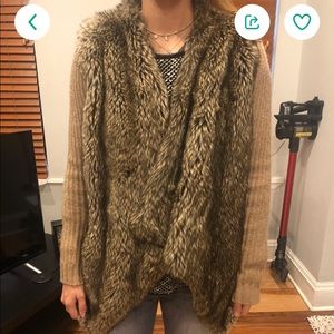 Zara fur sweater jacket
